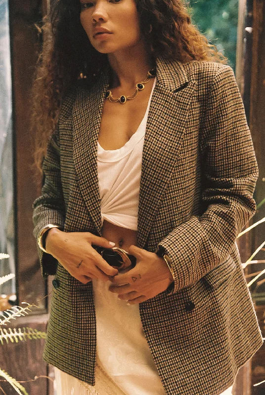 Elevate your style with fashionable women’s clothing   West Village Brown Plaid Blazer