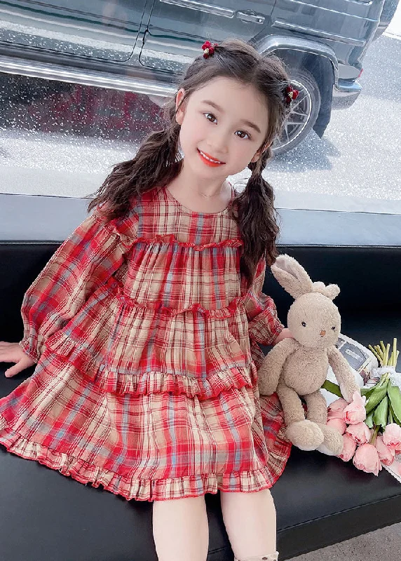 Effortlessly chic outfits for the modern woman Style Red O-Neck Plaid Patchwork Girls Maxi Dress Long Sleeve Effortlessly chic outfits for the modern woman Style Red O-Neck Plaid Patchwork Girls Maxi Dress Long Sleeve
