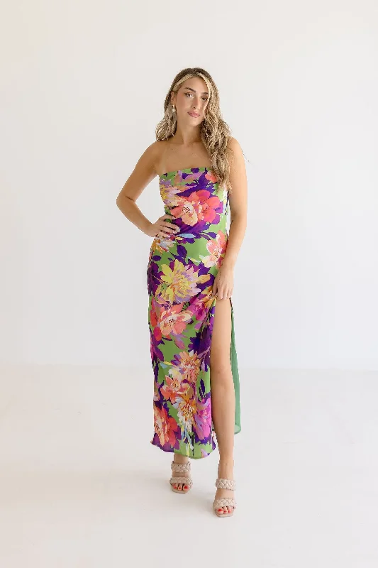 Stella Sleeveless Floral Print Maxi Dress Violet