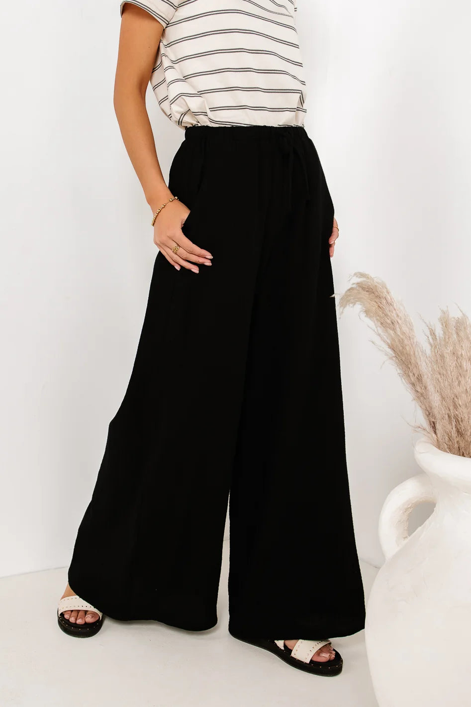 Brandi Wide Leg Pants in Black