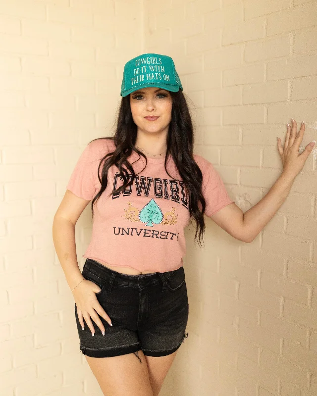 Cowgirl University Cropped Tee