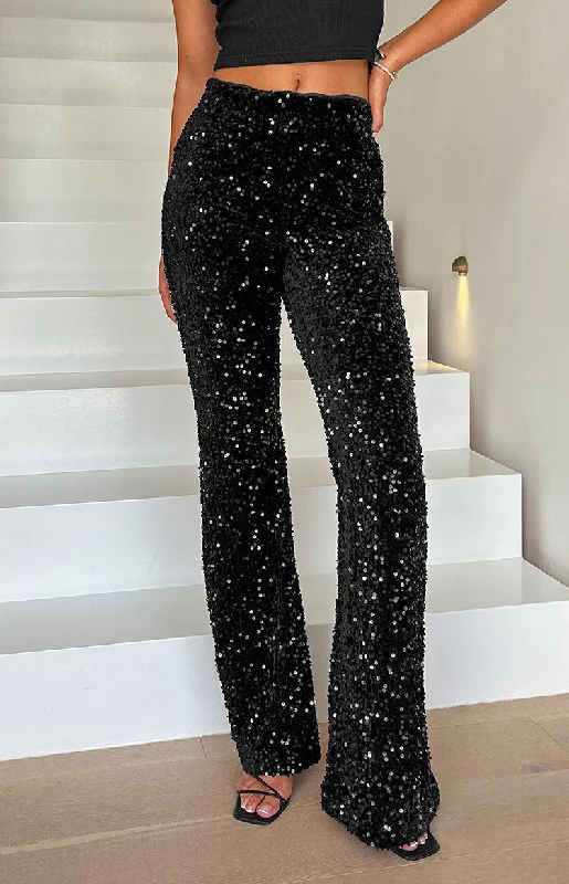 Glimmer Glimmer Black Sequin Pants