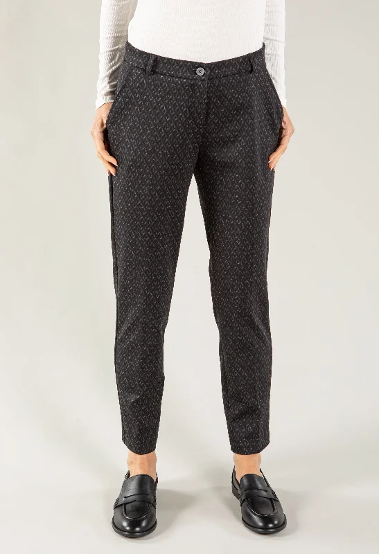 Maron Patterned Pull On Trouser Regular Leg