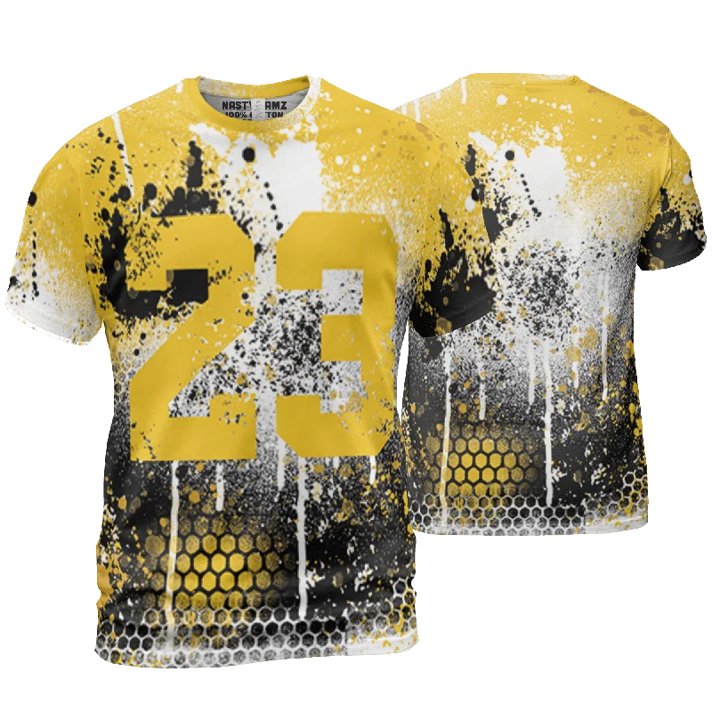 NastyJamz Yellow Ochre 6s T Shirt Match 23 Painted Graffiti  3D All-Over Print