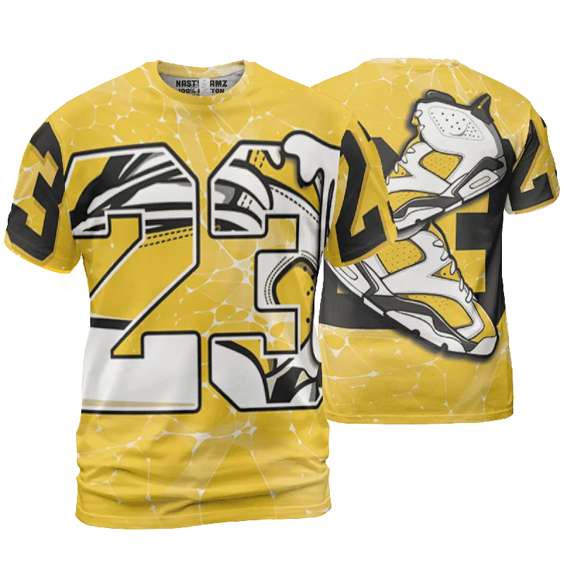 NastyJamz Yellow Ochre 6s T Shirt Match 23 Sneaker  3D All-Over Print