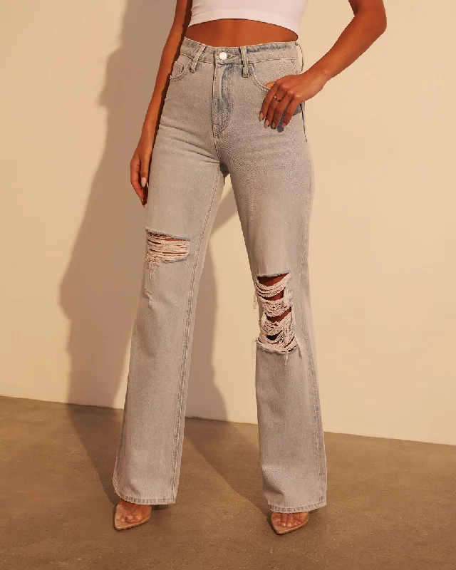 Women’s clothing to inspire confidence and beauty   Alycia High Rise Distressed Wide Leg Jeans