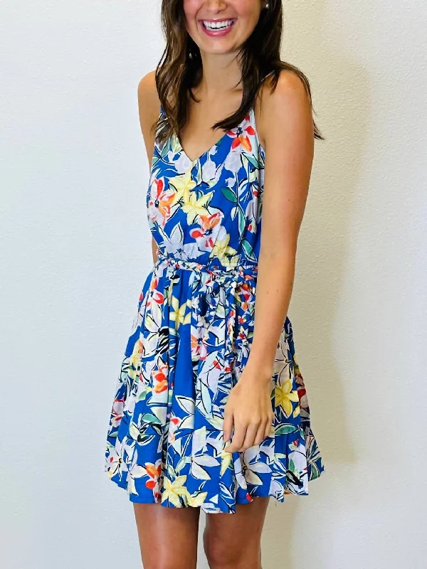 Dress to impress with elegant women’s wear   Floral Dress With Braided Tie In Blue