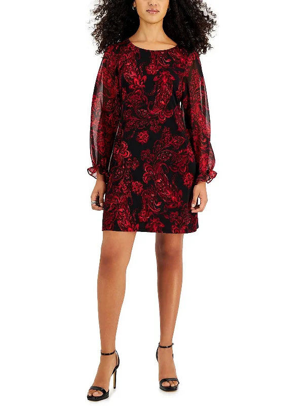 Fashionable women’s clothing that makes you shine   Petites Womens Printed Floral Sheath Dress