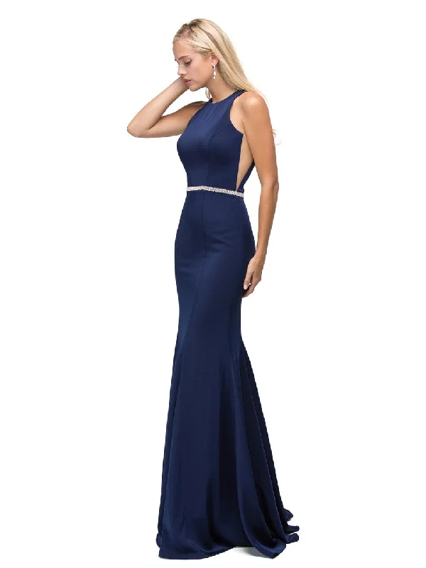 Affordable stylish women’s fashion collection   Dancing Queen High Jewel Mermaid Gown in Navy 9757