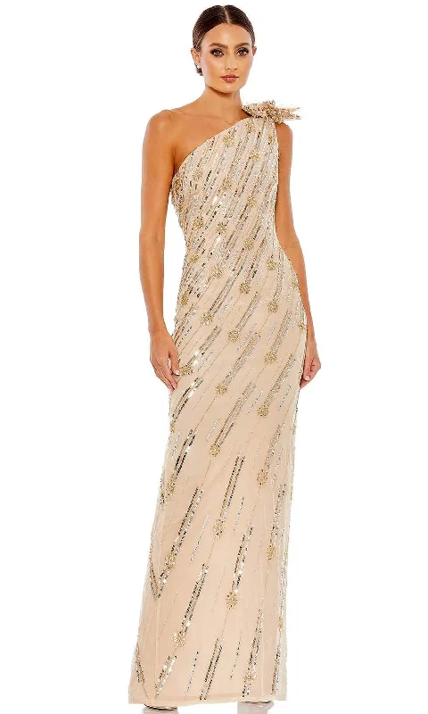 Create a timeless wardrobe with fashionable pieces   Mac Duggal 93739 - Embellished Asymmetrical Neck Evening Gown