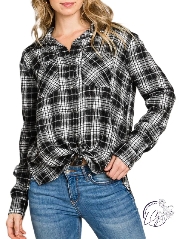 Classic pieces for a timeless wardrobe   Soft Plaid Button-Down Shirt with Bust Pockets